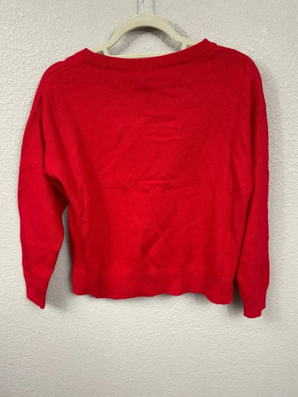 NWT Monnalisa Angora Wool Blend Red Cardigan Sweater Crystal Button Sz 12 Y